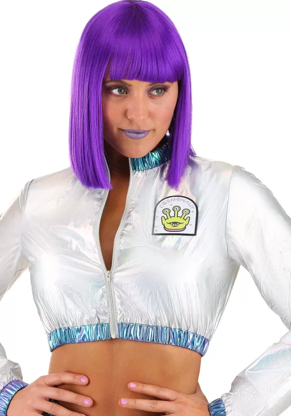 Clearance FUN Costumes Cosmic Purple Costume Wig For Women