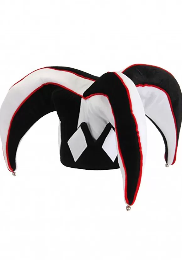 Hot FUN Costumes Court Jester Black & White Plush Hat