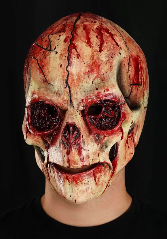 Cheap FUN Costumes Cracked Skull Latex Mask For Adults