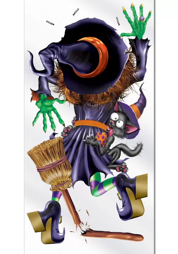 Clearance Beistle Crashing Witch Door Cover Decoration