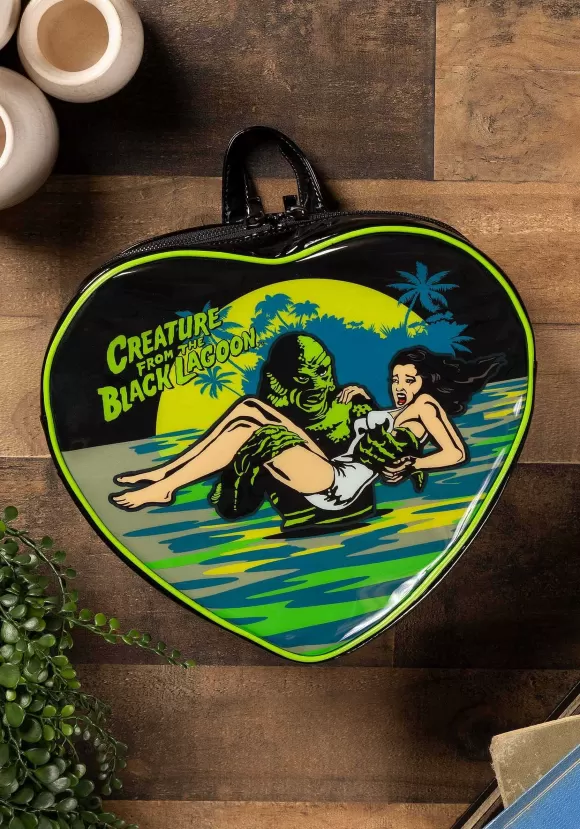 Flash Sale Rock Rebel Shop Creature From The Black Lagoon Vinyl Heart-Shaped Backpack