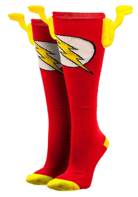 Best Sale Bioworld Merchandising / Independent Sales Dc Comics Flash Knee High Wing Socks