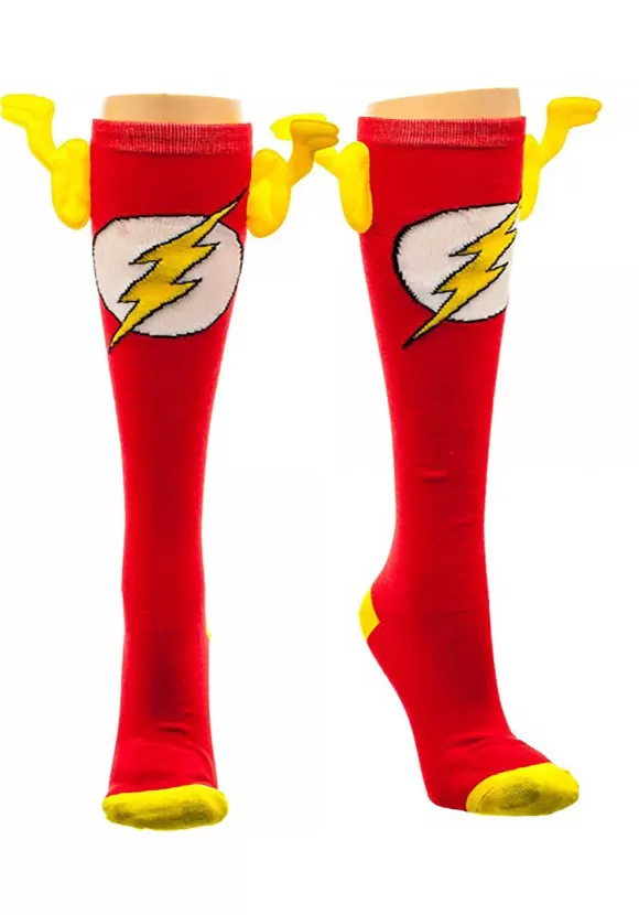 Best Sale Bioworld Merchandising / Independent Sales Dc Comics Flash Knee High Wing Socks