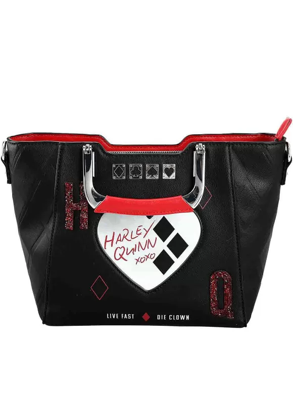 Sale Bioworld Merchandising / Independent Sales Dc Comics Suicide Squad Harley Quinn Metallic Heart Handbag