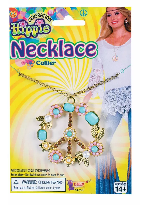 New Forum Novelties, Inc Deluxe Hippie Peace Sign Necklace