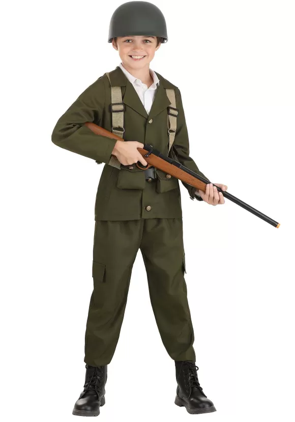 Hot FUN Costumes Deluxe Ww2 Soldier Costume For Kids