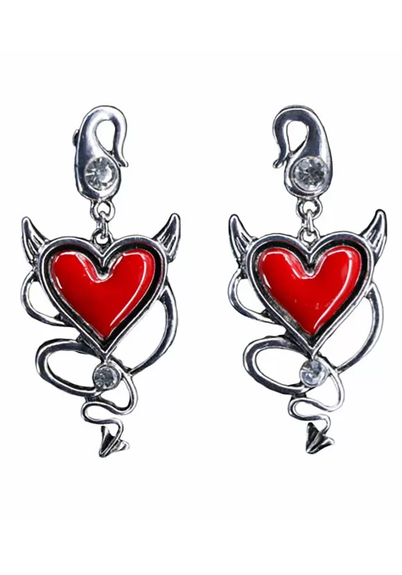 Cheap Western Fashion Devil Heart Earrings