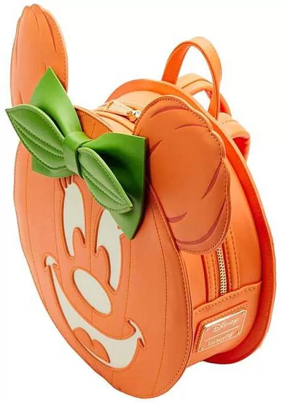 Cheap Loungefly Disney Glow Face Minnie Pumpkin Mini Backpack