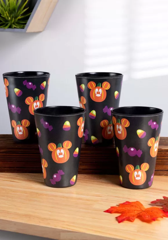 Discount Zrike Brands Disney Mickey Pumpkins Set Of 4 Tossed Black Tumblers