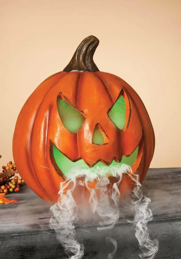 Clearance Gerson Electric Lighted Smoking 14" Pumpkin Decoration