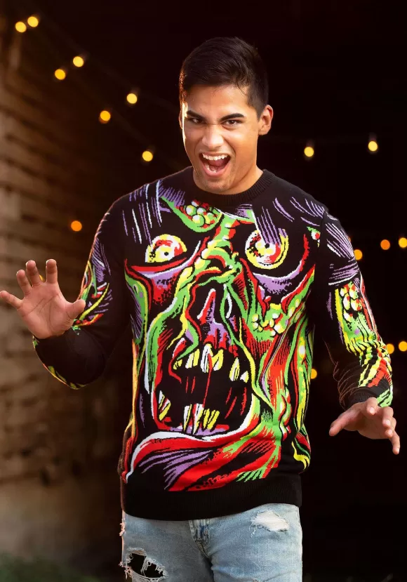 Hot FUN Wear Face The Monster Adult Halloween Sweater