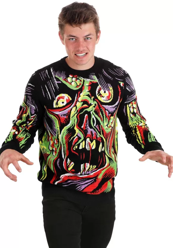 Hot FUN Wear Face The Monster Adult Halloween Sweater