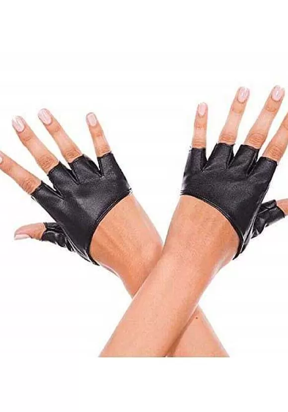 Best Sale Music Legs Fingerless Black Cropped Gloves For Women