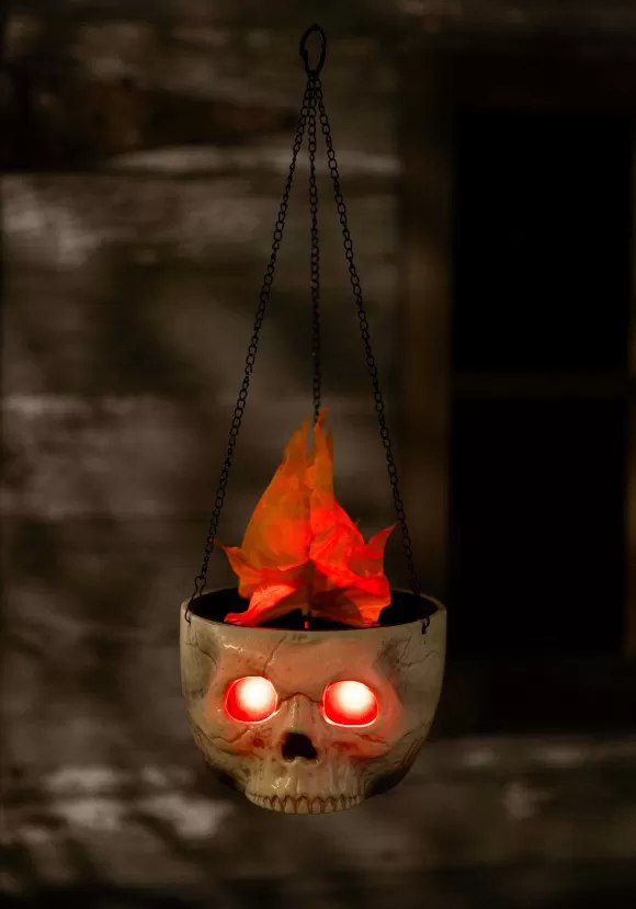 Flash Sale Seasons (HK) Ltd. Flaming Fire Skull Sconce Halloween Prop