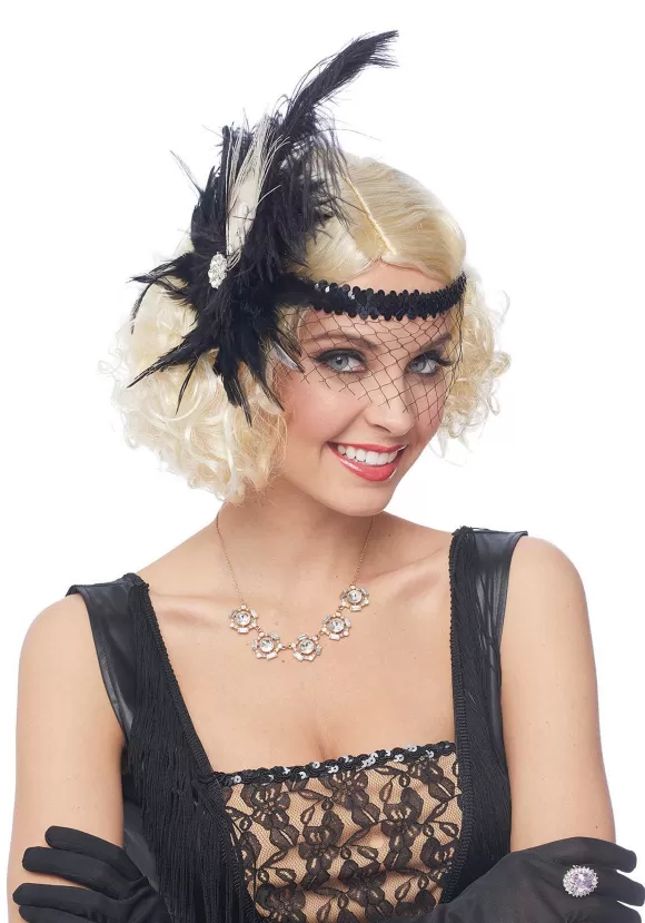 Clearance Costume Culture by Franco LLC Flapper Headpiece W/ Birdcage Veil