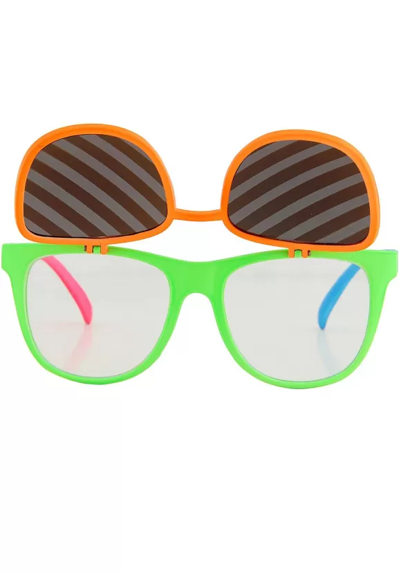 New FUN Costumes Flip Up Neon Glasses