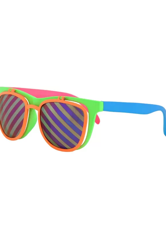 New FUN Costumes Flip Up Neon Glasses