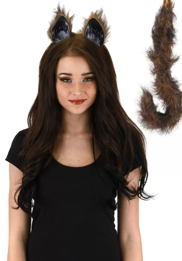 Best FUN Costumes Furry Brown Cat Ears And Tail