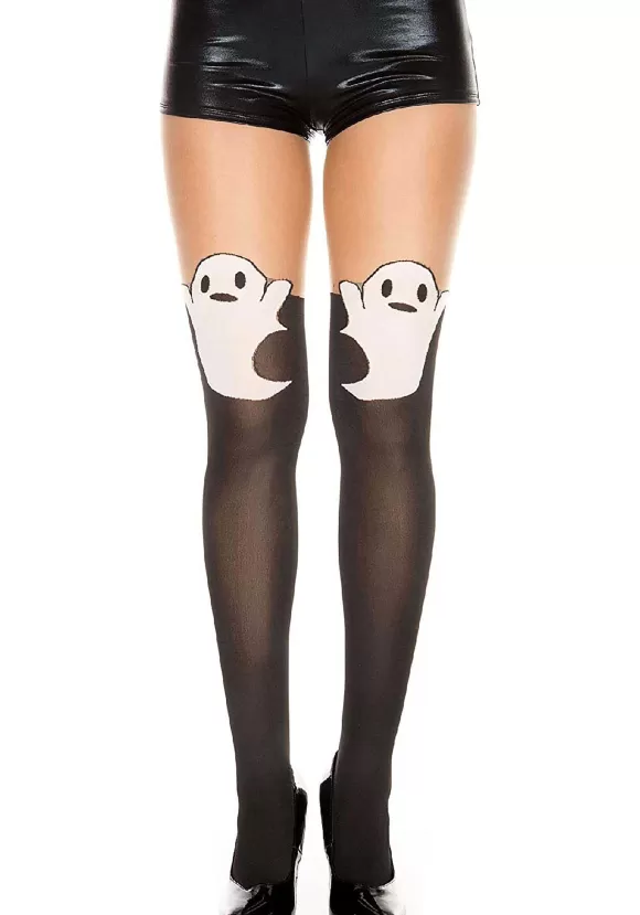 Best Music Legs Ghost Print Tights For Women