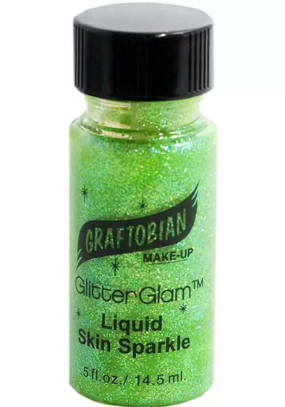 Hot Graftobian Make-Up Co. Glitterglam .5 Ounce Green Liquid Glitter Makeup