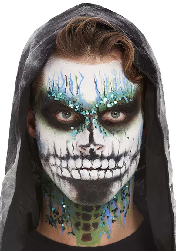 Outlet Smiffys Glow In The Dark Skeleton Makeup Kit With Glitter