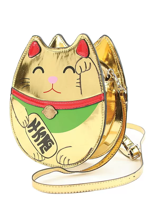 Shop Comeco Gold Lucky Cat Handbag