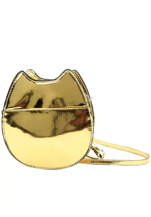 Shop Comeco Gold Lucky Cat Handbag