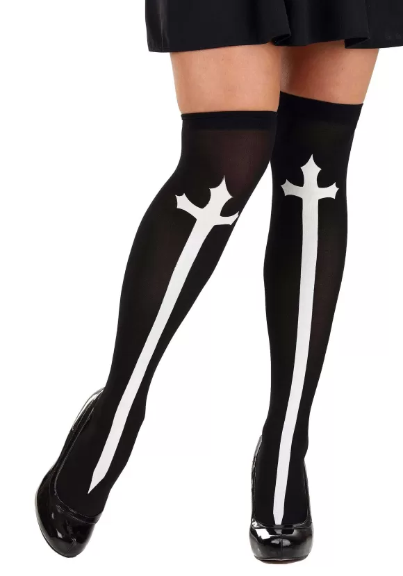 Cheap FUN Costumes Gothic Cross Thigh High Stockings Costume Accessory