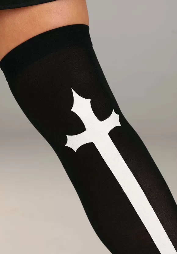 Cheap FUN Costumes Gothic Cross Thigh High Stockings Costume Accessory