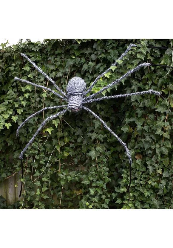 New Fun World Gray Fuzzy 90" Spider Decoration