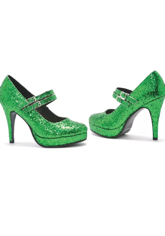 Hot Ellie Green Glitter Shoes For Women