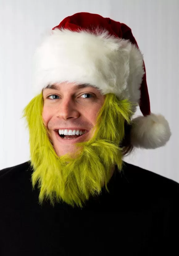 Hot FUN Costumes Grinch Costume Hat With Fur Beard