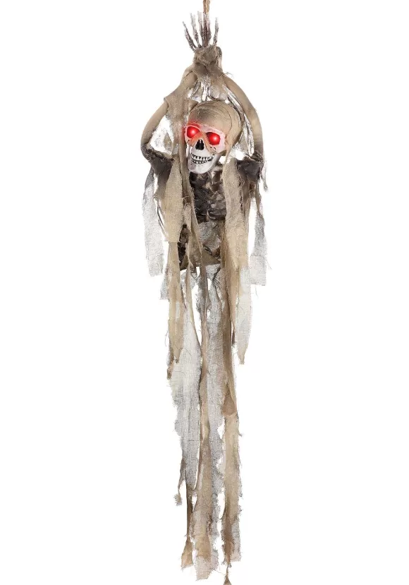 Cheap FUN Costumes Hanging Animatronic Skeleton Decoration