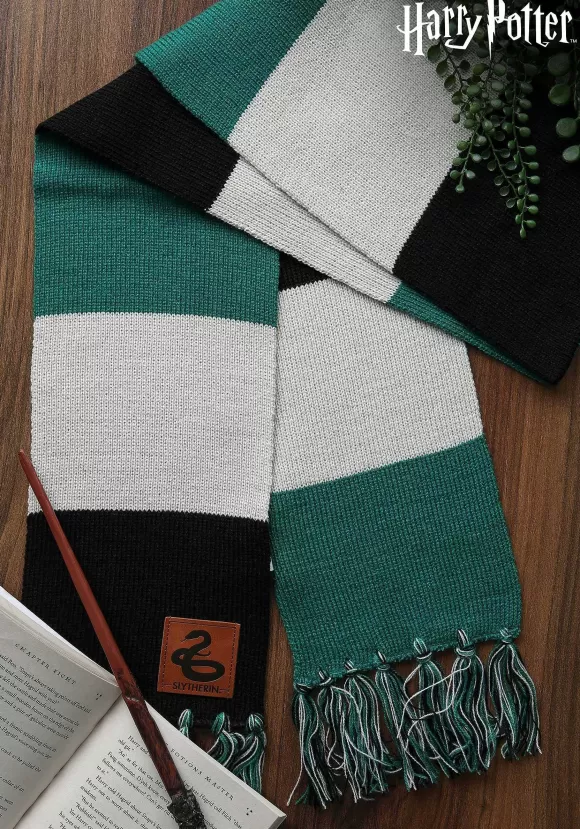 Hot FUN Costumes Harry Potter Slytherin House Patch Striped Scarf