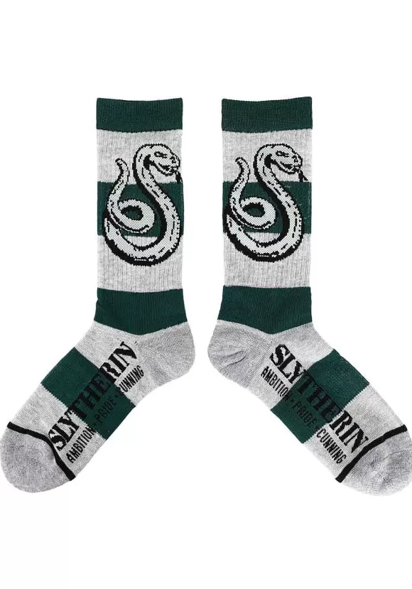 Online Bioworld Merchandising / Independent Sales Harry Potter Slytherin Stripe Rugby Crew Socks