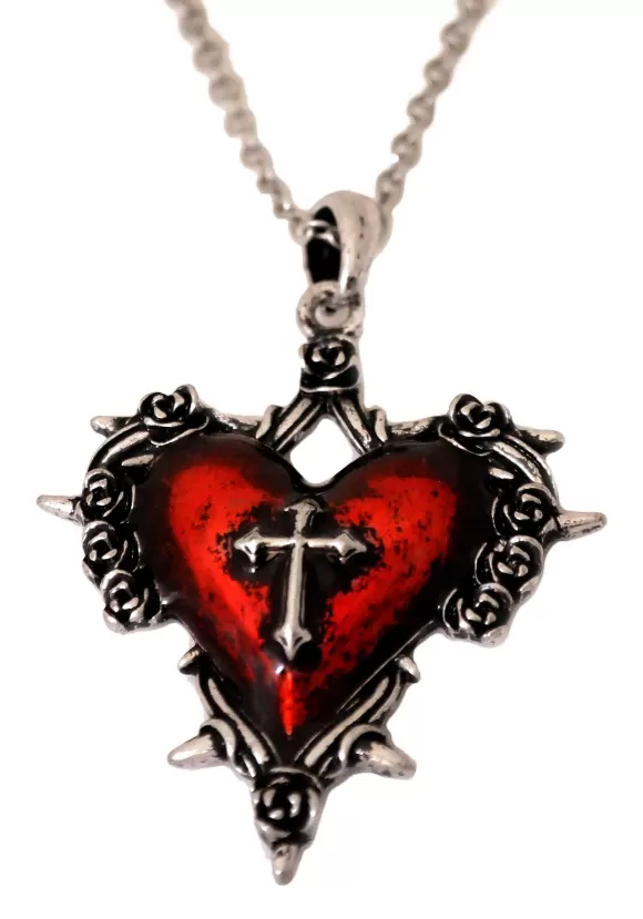 Cheap Western Fashion Heart Necklace With Cross