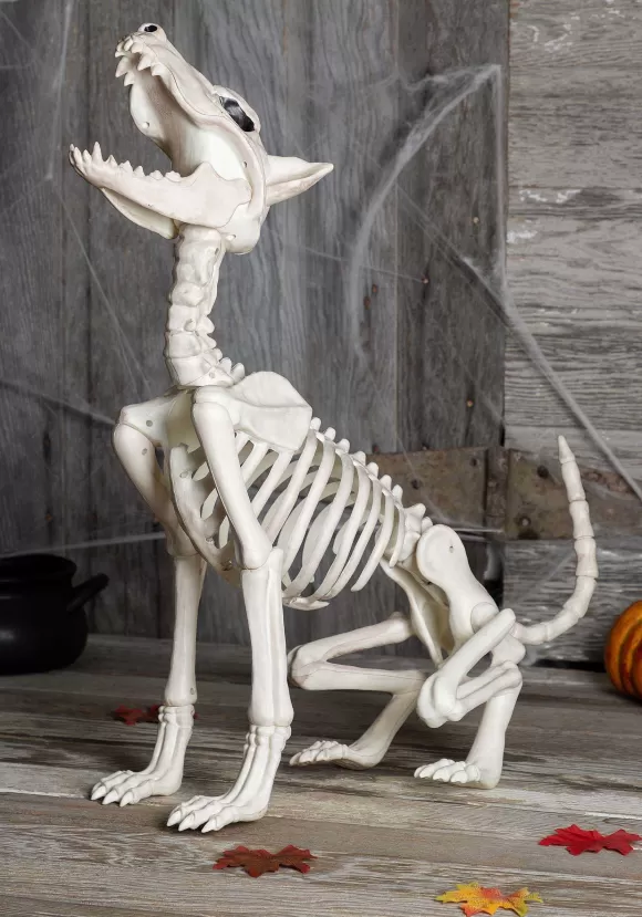 Best Seasons (HK) Ltd. Howl At The Moon Skeleton Dog 27" Halloween Prop