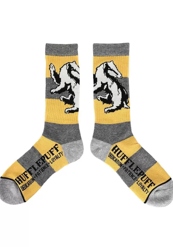 Best Sale Bioworld Merchandising / Independent Sales Hufflepuff Harry Potter Rugby Stripe Crew Socks