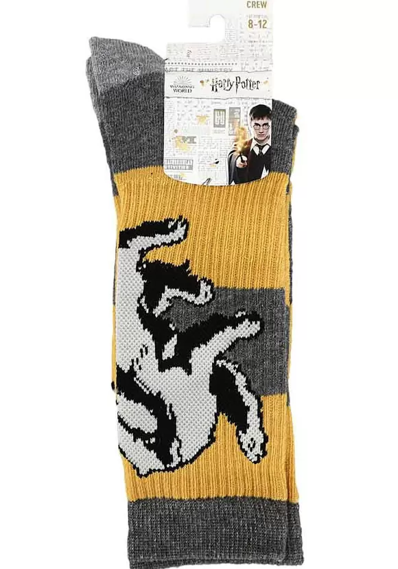 Best Sale Bioworld Merchandising / Independent Sales Hufflepuff Harry Potter Rugby Stripe Crew Socks