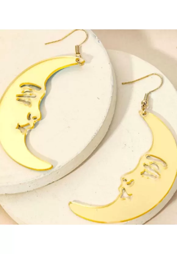 Best Anarchy Street Iridescent Crescent Moon Costume Earrings