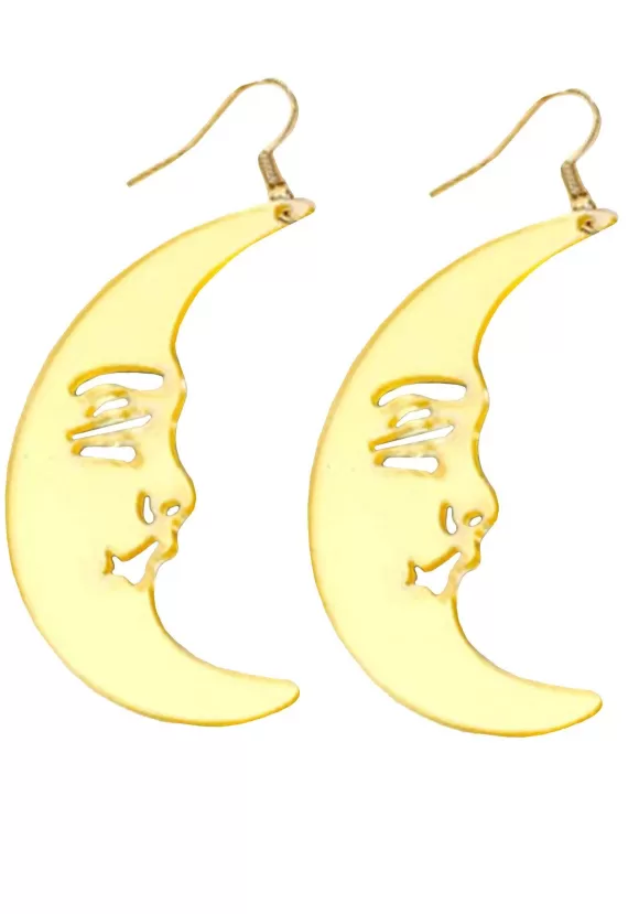 Best Anarchy Street Iridescent Crescent Moon Costume Earrings