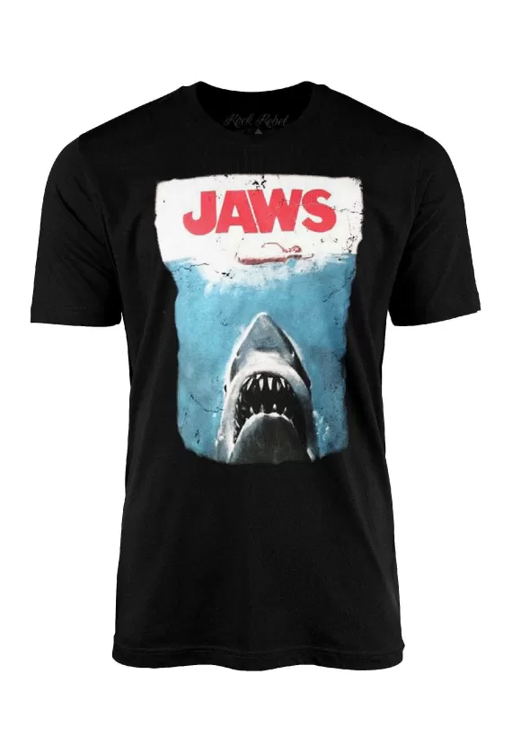 Best Rock Rebel Shop Jaws Movie Poster Graphic T-Shirt