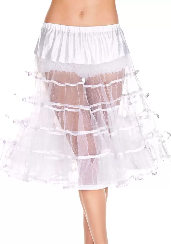 Best Sale Music Legs Knee Length White Petticoat For Women