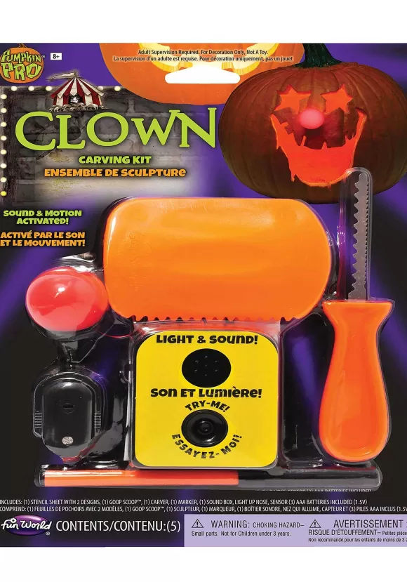 Sale Fun World Light & Sound Pumpkin Clown Carving Kit