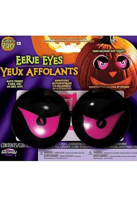 Outlet Fun World Light Up Pink Eerie Pumpkin Eyes Kit