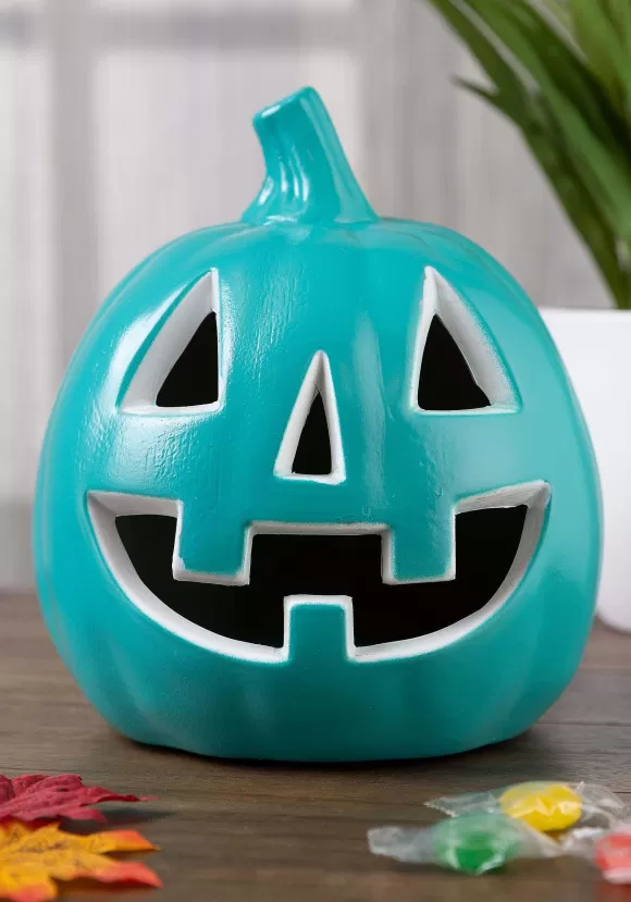 New Seasons (HK) Ltd. Light Up Teal Pumpkin Halloween Decoration