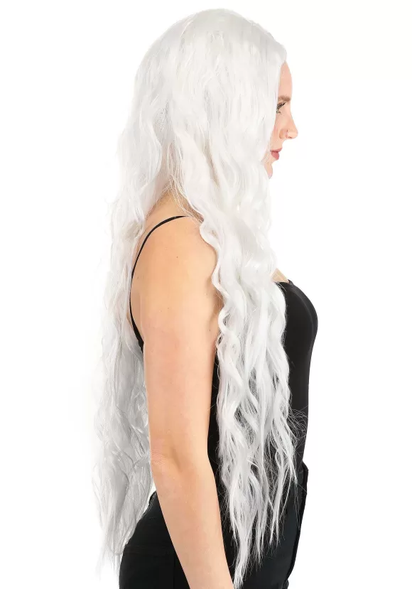 Discount FUN Costumes Long Bright White Wavy Wig