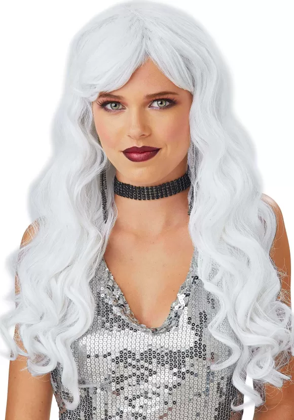 New FUN Costumes Long White Wavy Wig For Women