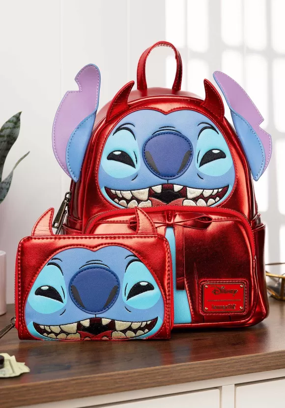 Fashion Loungefly Disney Stitch Devil Cosplay Mini Backpack