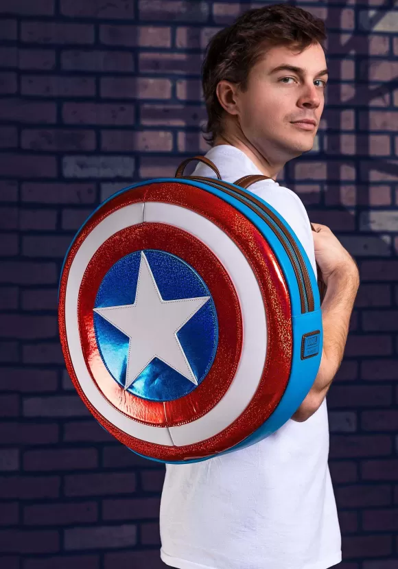 Cheap Loungefly Marvel Captain America Shield Backpack